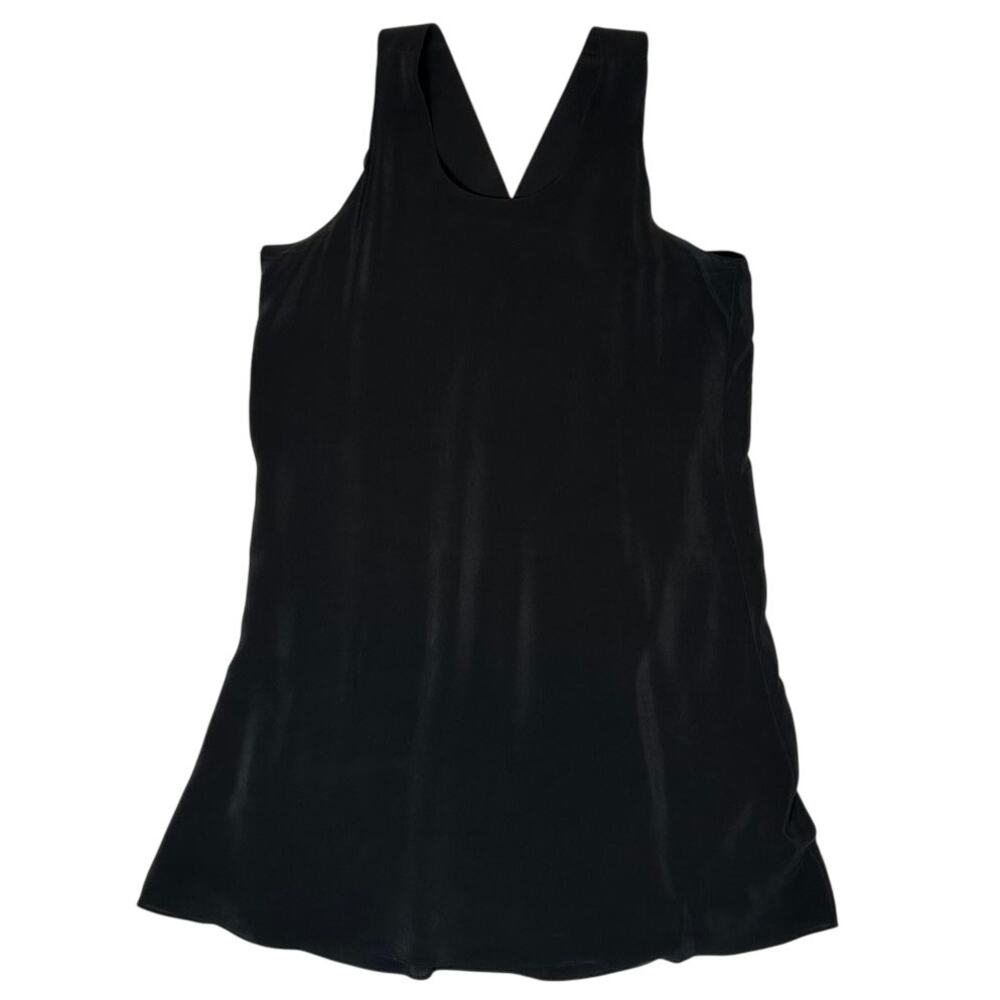 Cynthia Rowley Black Silk Racer Back Shift Dress size 8
